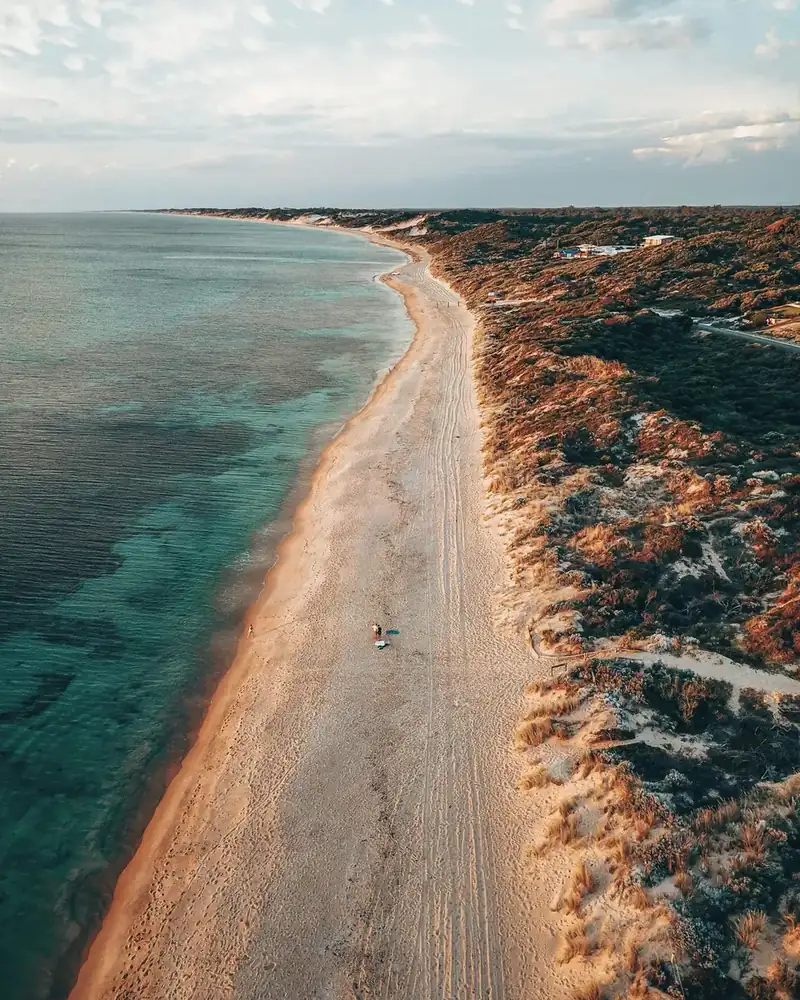Blue coastal water and shoreline in Australia.