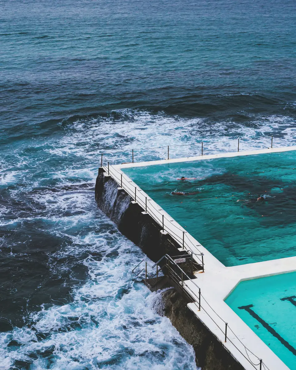 Blue coastal water and shoreline in Australia.