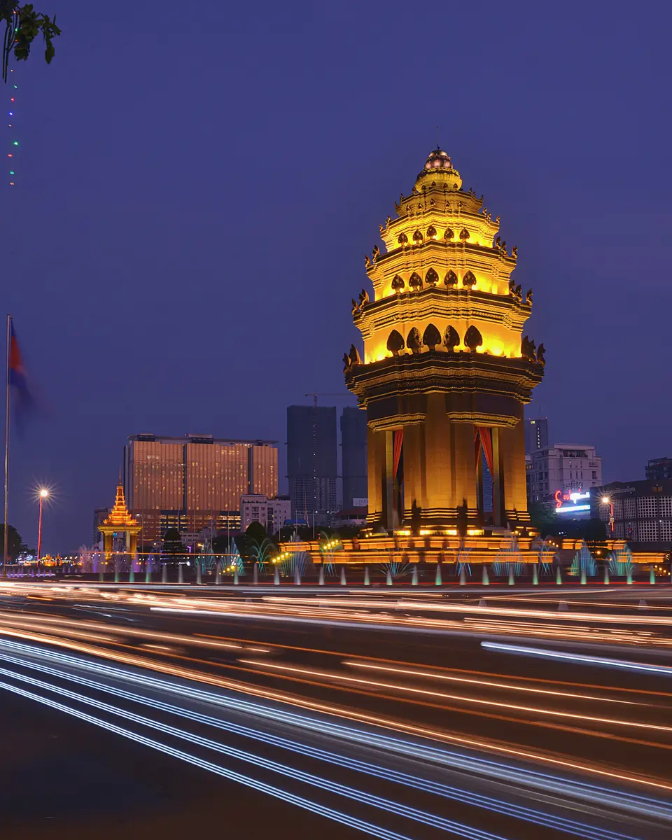 Urban travel scene in Cambodia.