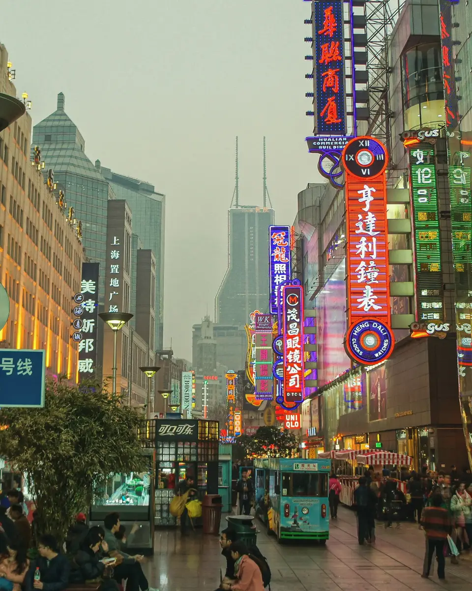 Photo of a city scene in China.