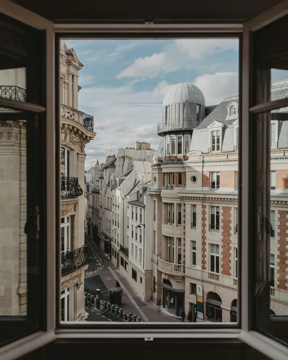 Urban travel scene in France.