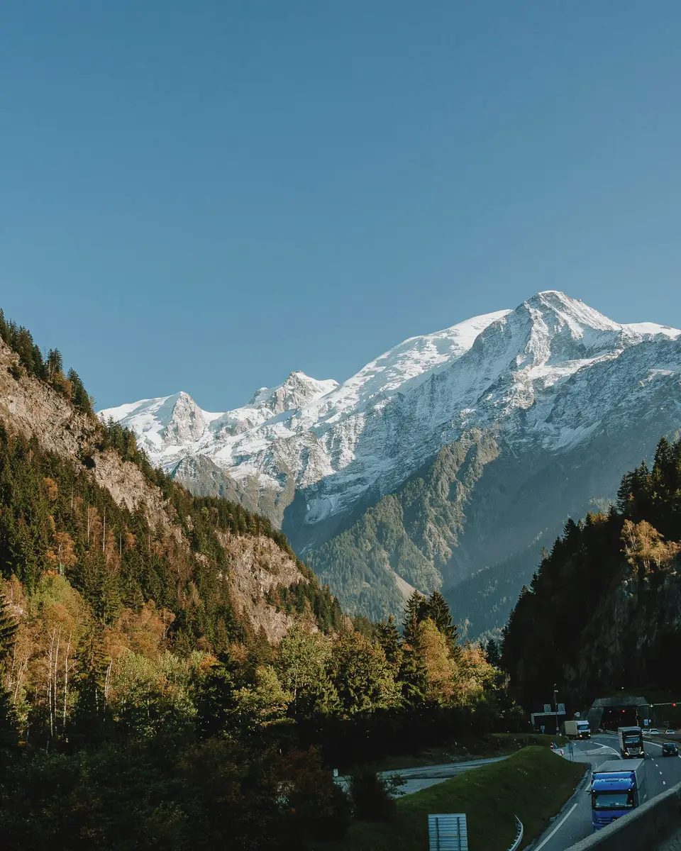 Wide mountain landscape in France.
