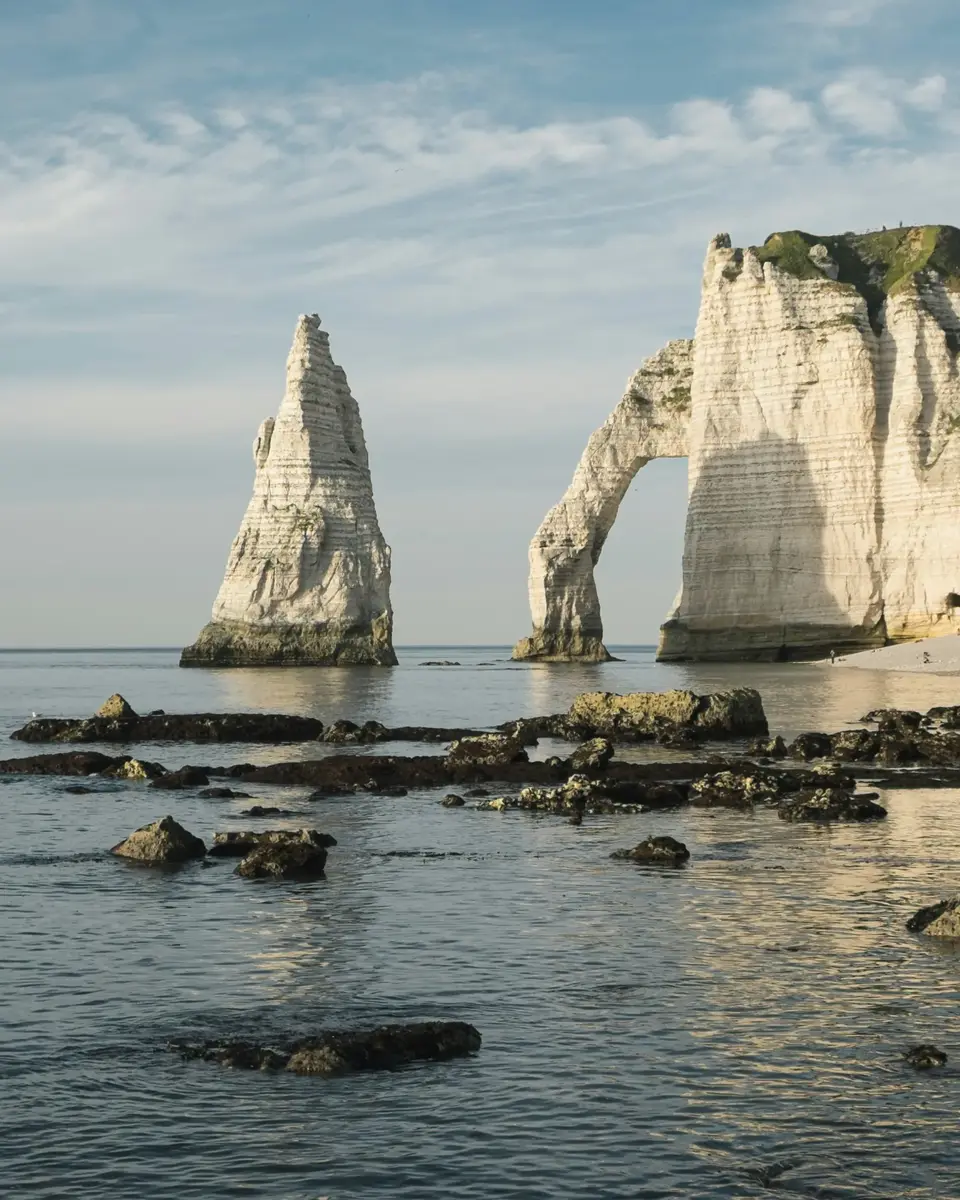 Coastal landscape with water and shoreline in France.