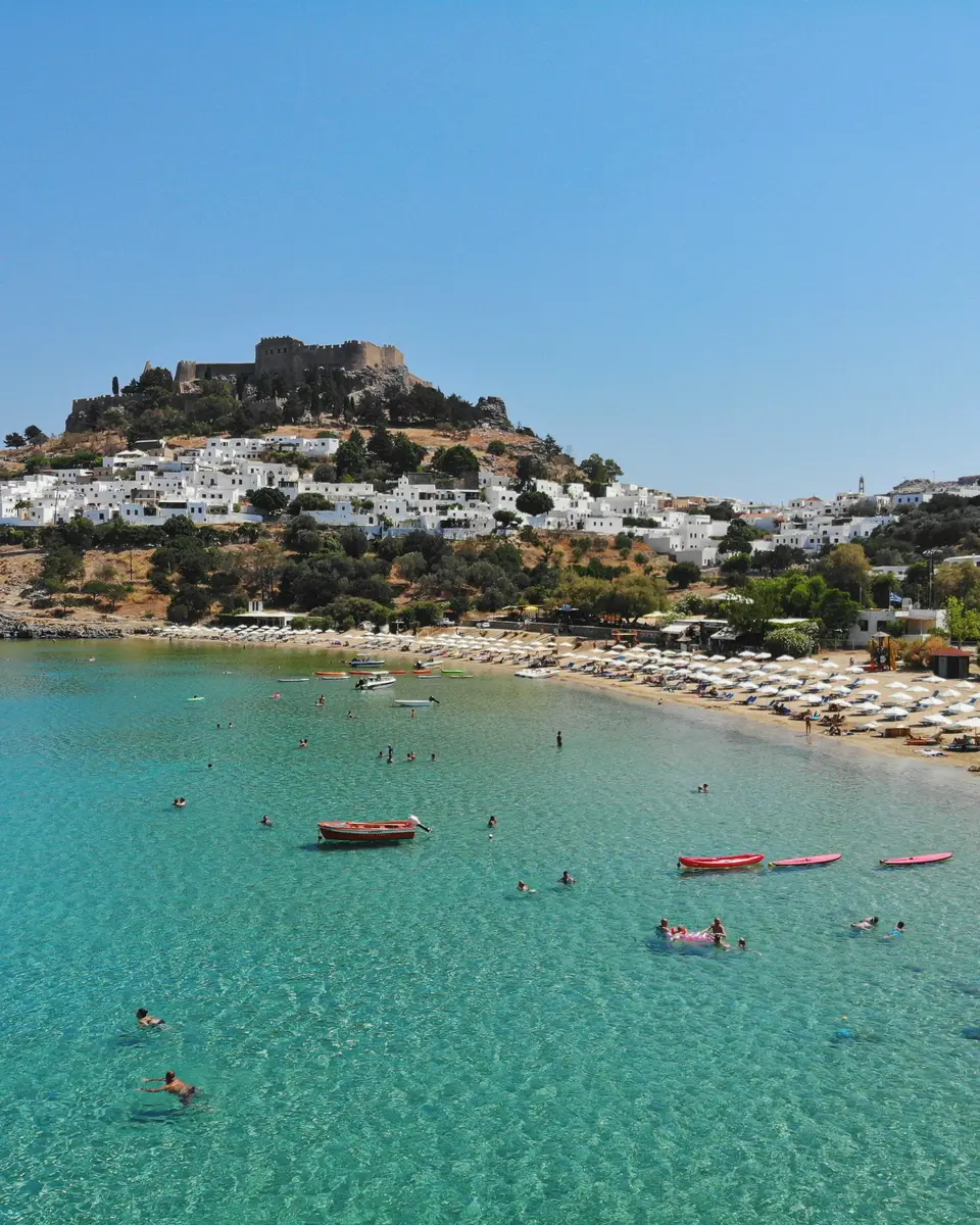 Coastal water and shoreline in Greece.