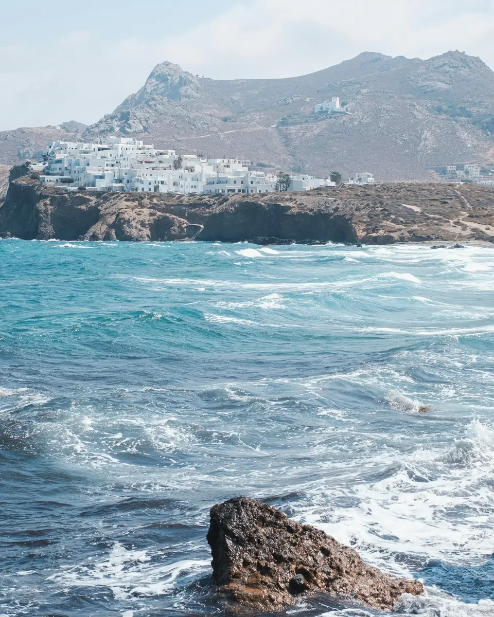 Coastal water and shoreline in Greece.