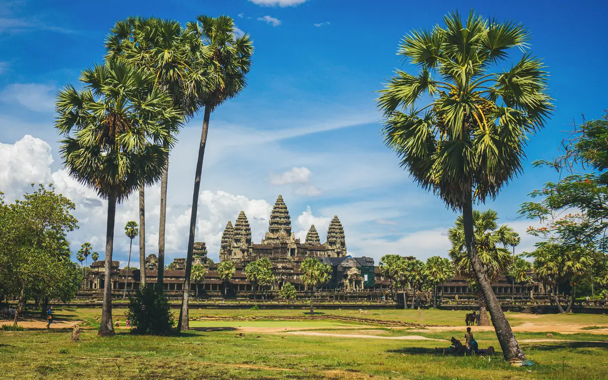 Angkor Wat temple view.