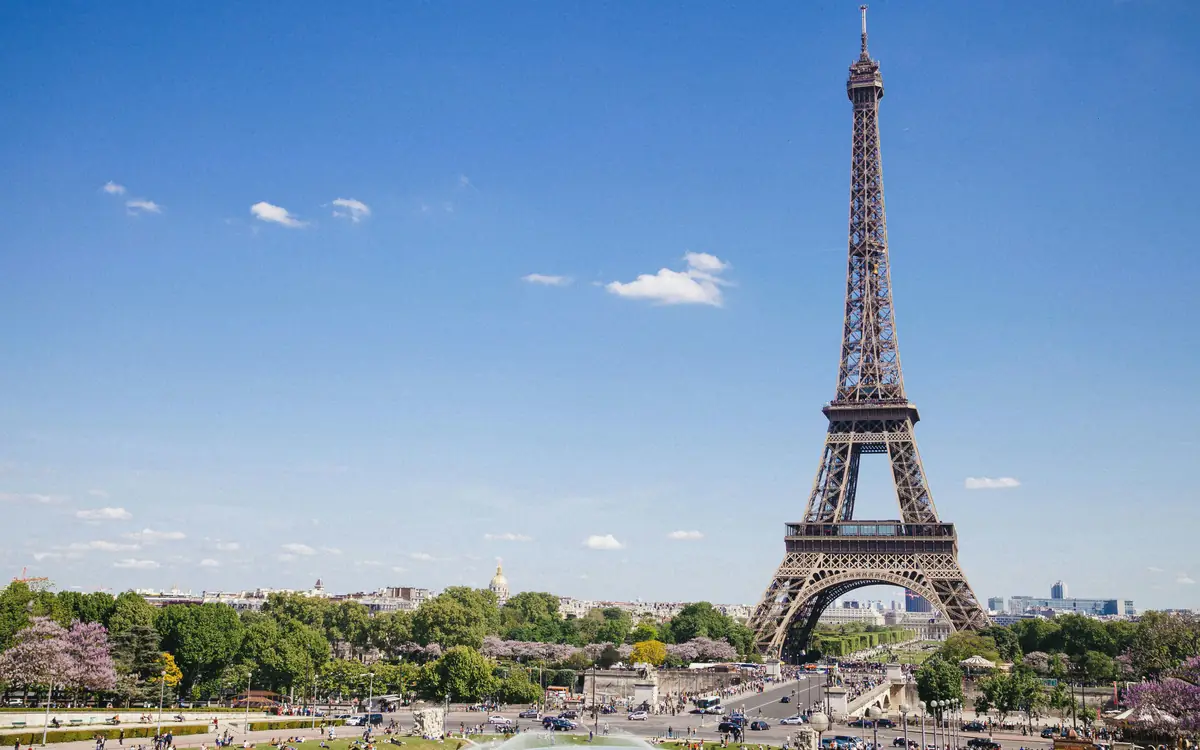 Eiffel Tower city view.