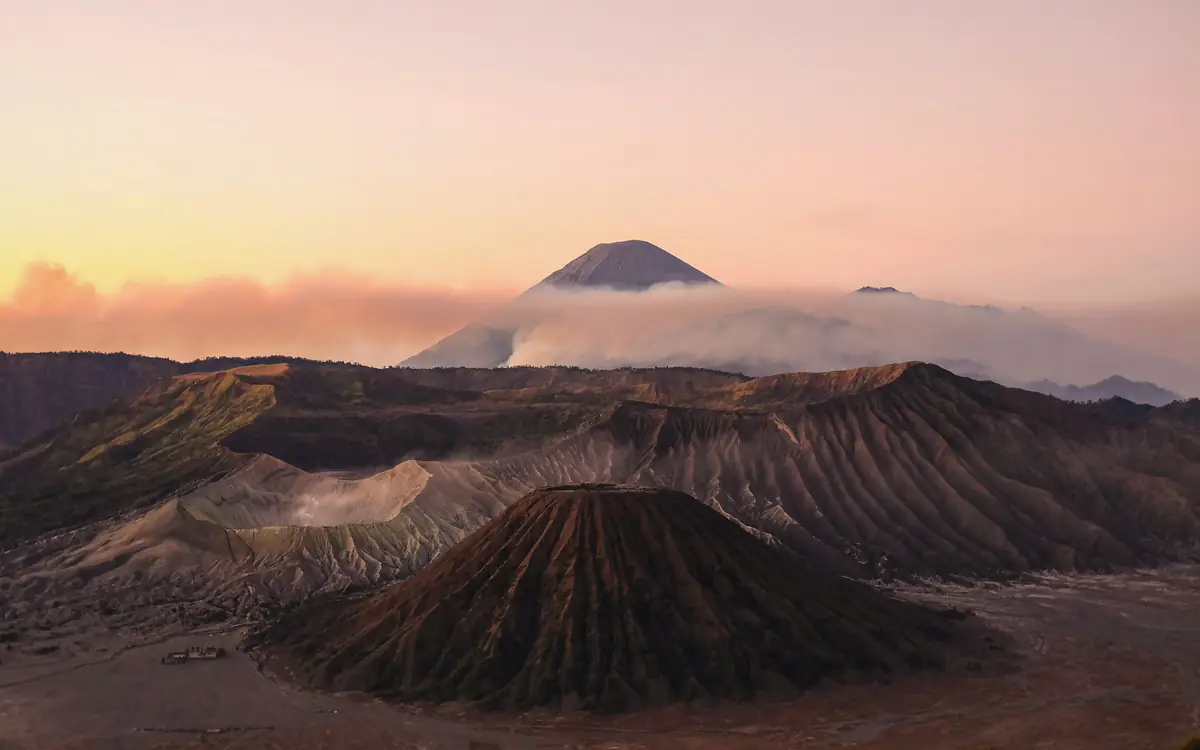 Volcanic caldera landscape at Mount Bromo / Tengger Caldera.
