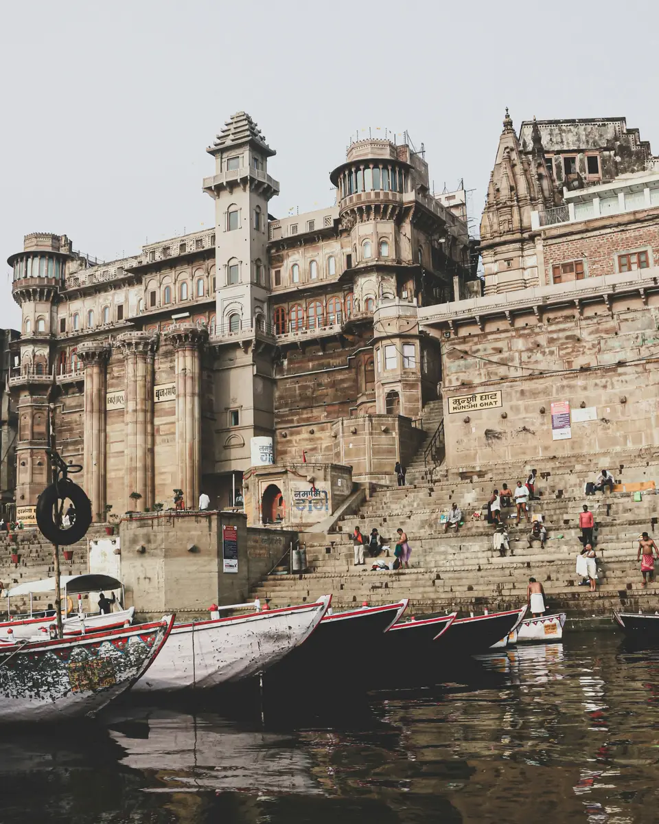 Boat or water-transport scene in India.