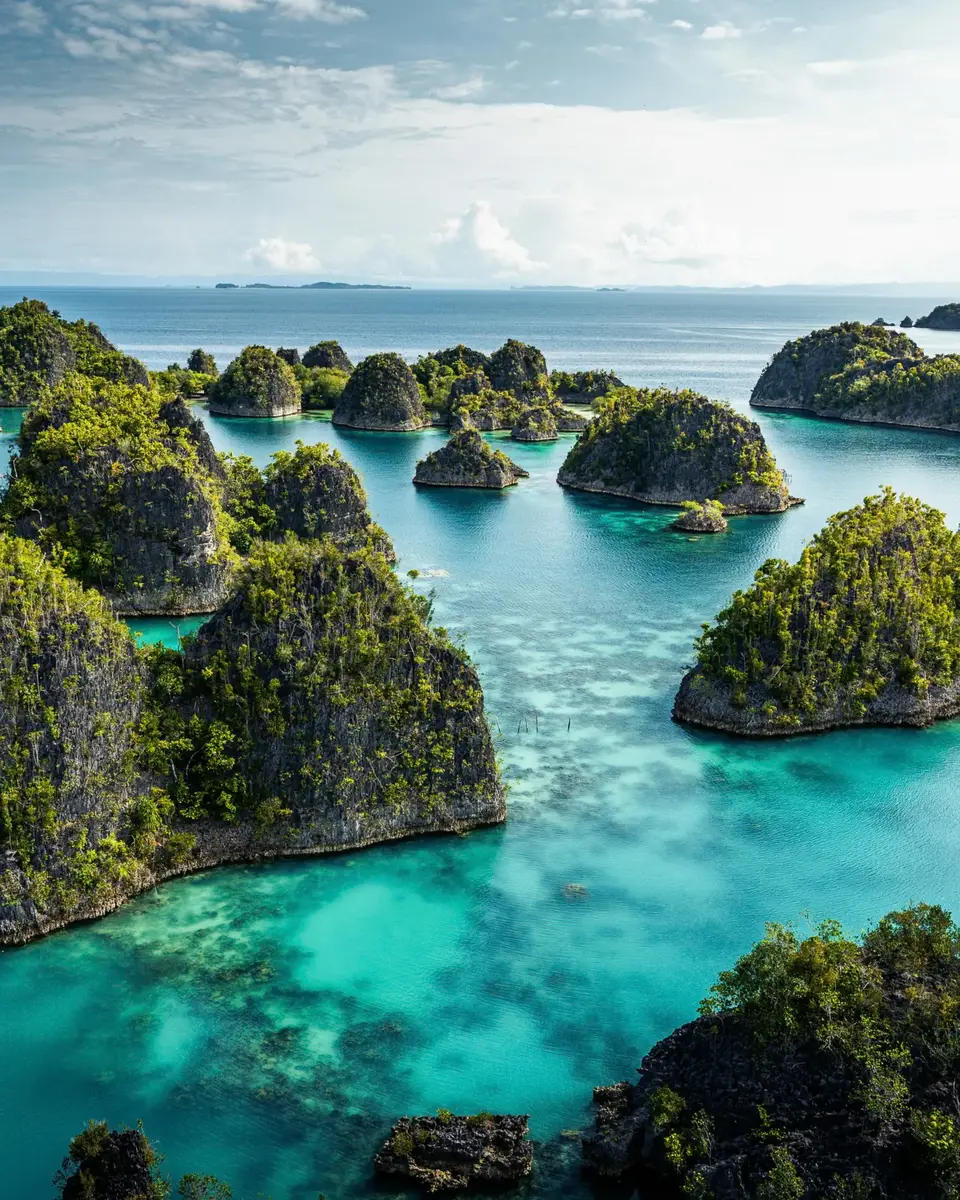 Photo of a coastal landscape in Indonesia.