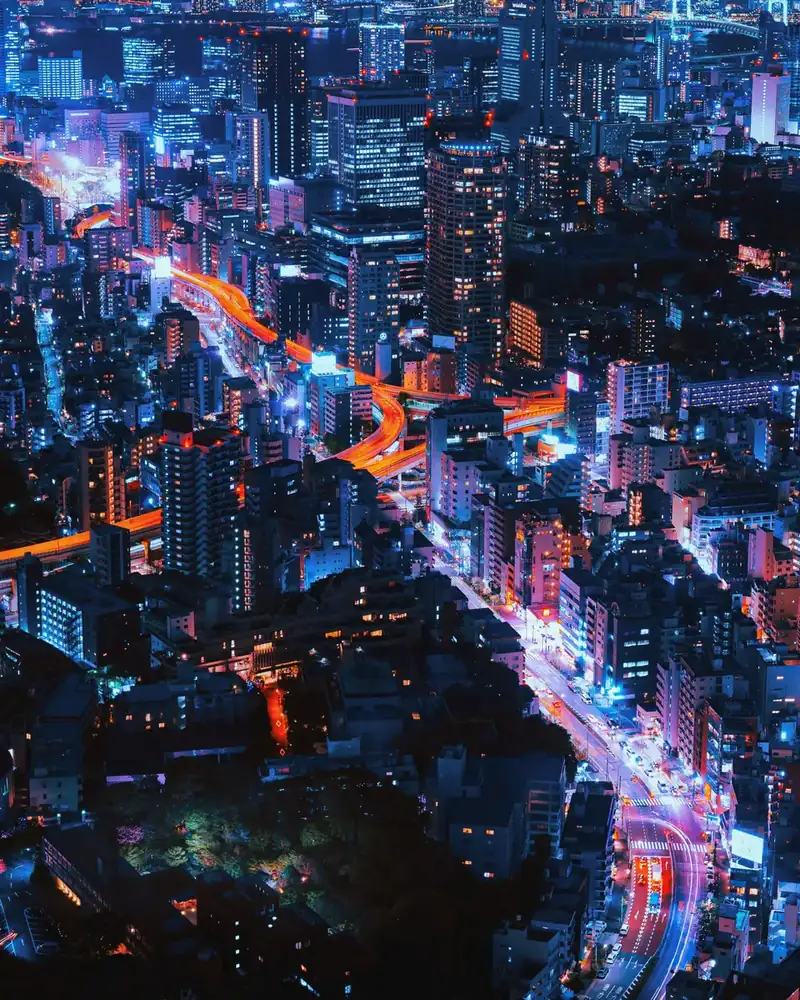 Urban travel scene in Japan.