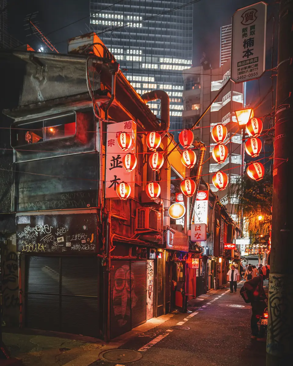 Urban city scene in Japan.