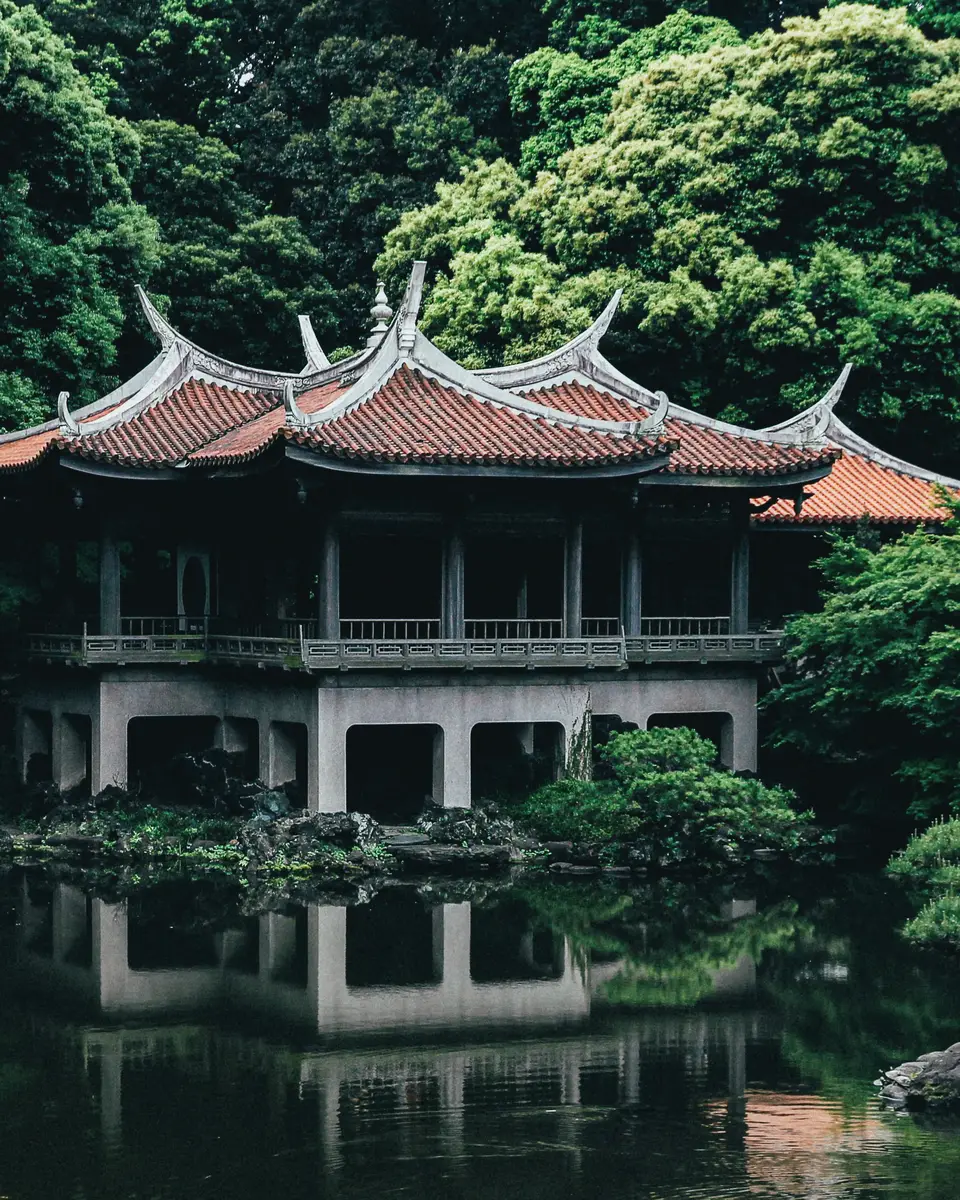 Forest or green landscape in Japan.