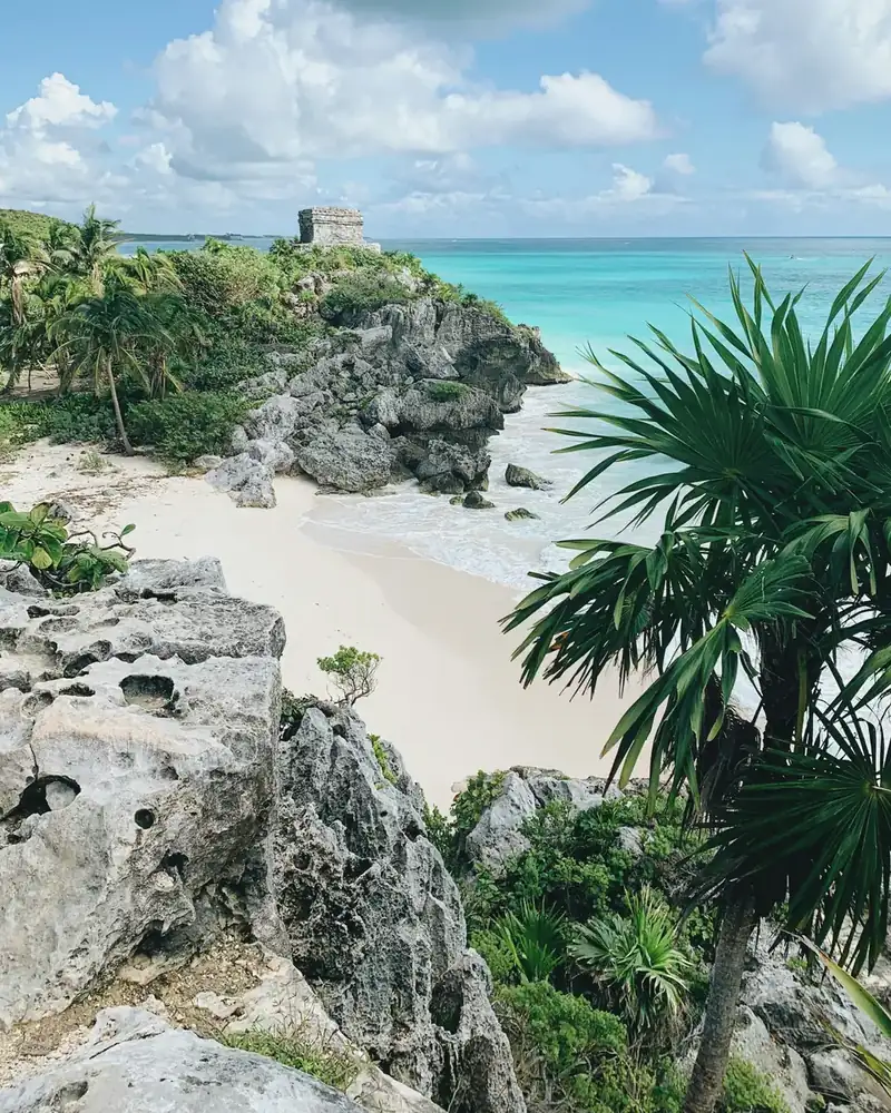 Photo of a beach and shoreline in Mexico.