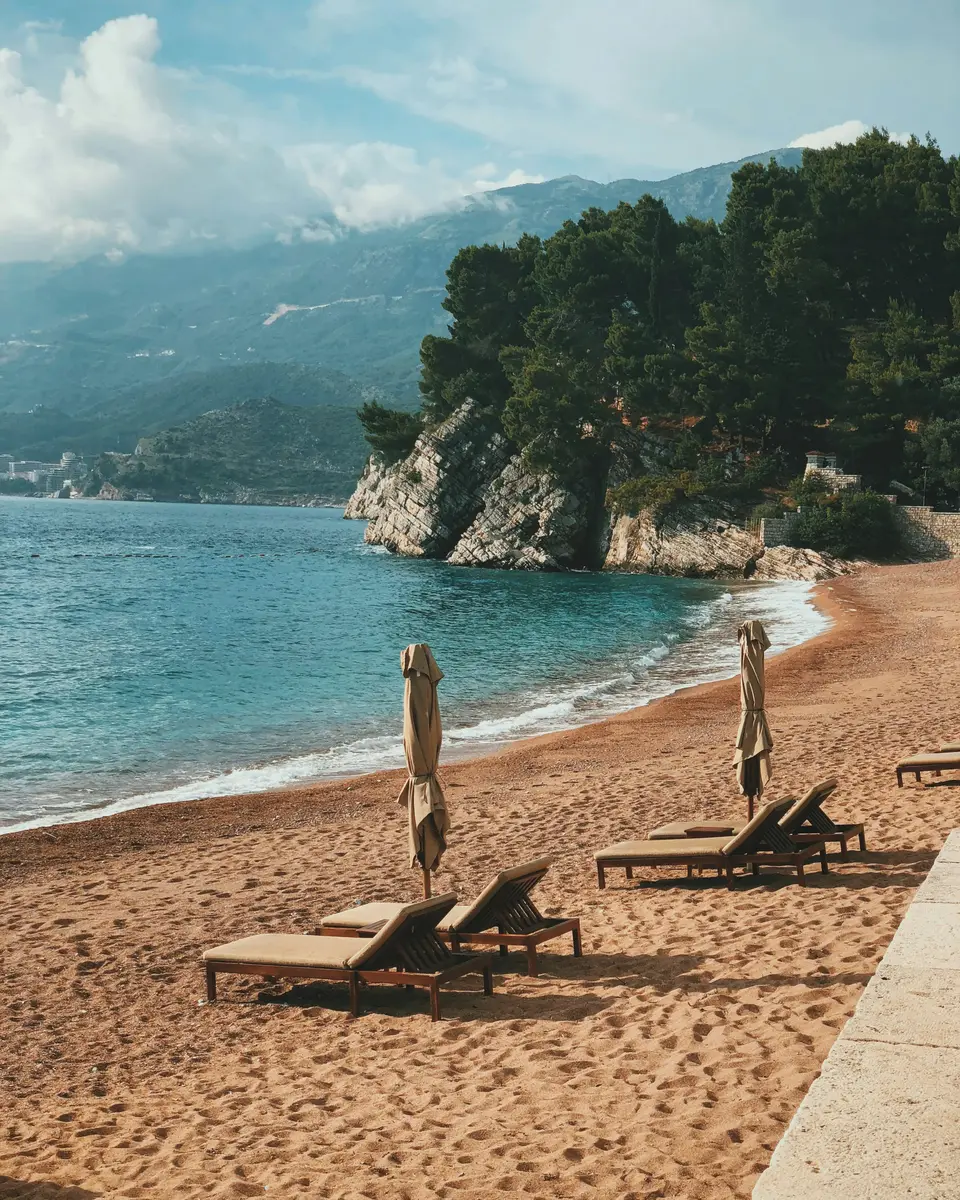 Coastal water and shoreline in Montenegro.