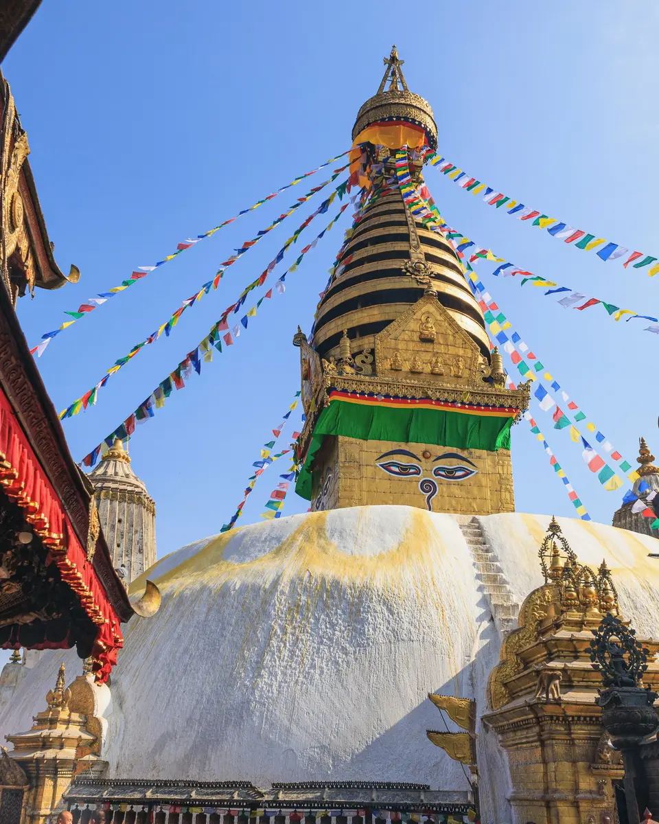 Urban city scene in Nepal.