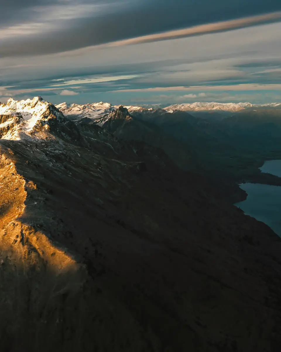 Wide mountain landscape in New Zealand.