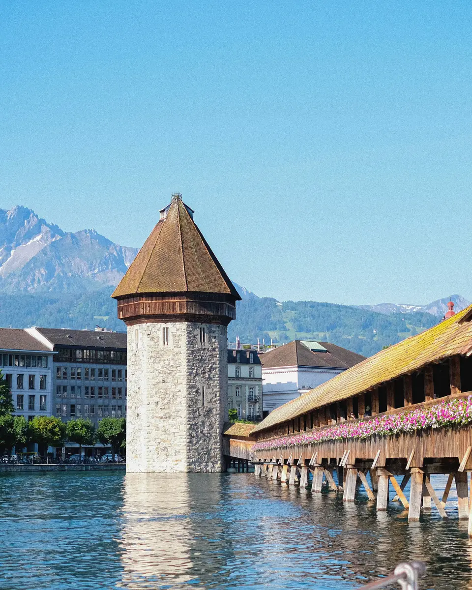 Urban city scene in Switzerland.