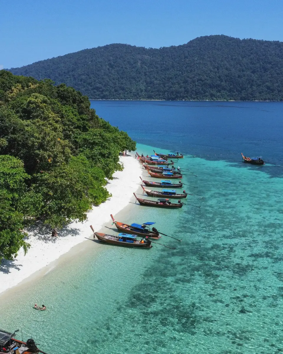Photo of a beach and shoreline in Thailand.